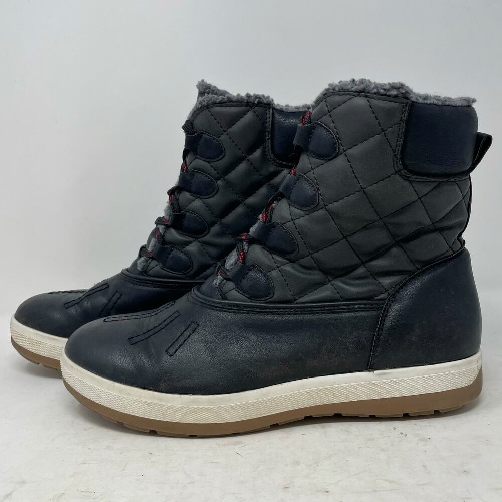 Mossimo Black Faux Leather Quilted Boots Womens Size 9
